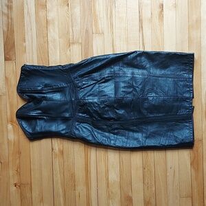 Vintage 1980s/1990s leather bustier dress with corset style lacing